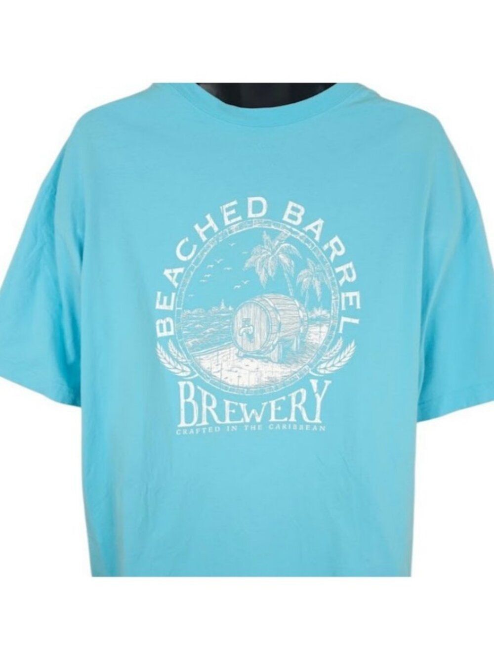 Beached Barrel Brewery T Shirt Mens Size 2XB Blue Crafted In The Caribbean